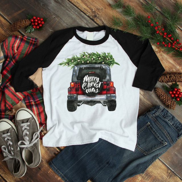 Merry Christmas Jeep Sublimation Transfer