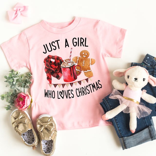Just a Girl Who Loves Christmas YOUTH Screen Print Transfer