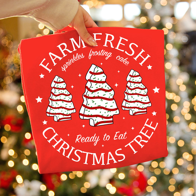Farm Fresh Christmas Tree WHITE DTF Heat Transfer