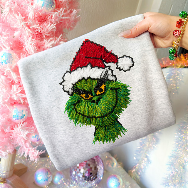 Faux Yarn Mischievous Green Guy DTF Heat Transfer