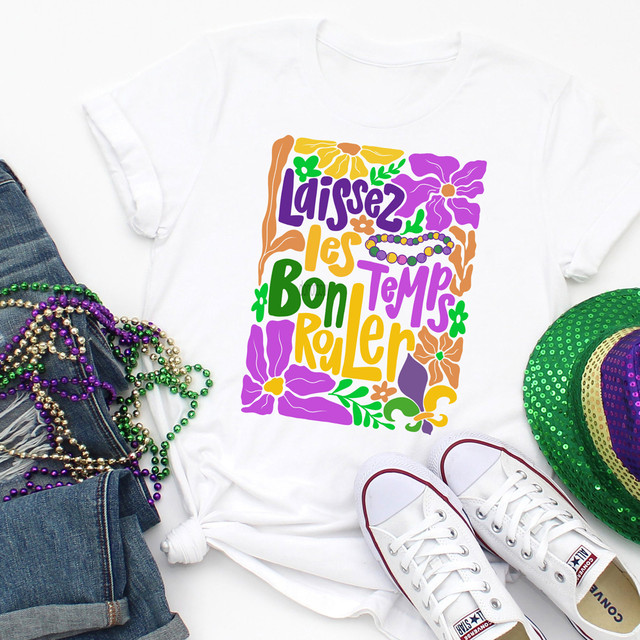 Boho Floral Laissez Les Bons Temps Rouler DTF Heat Transfer