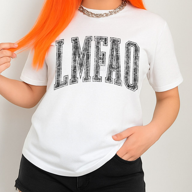 Distressed LMAFO BLACK DTF Heat Transfer