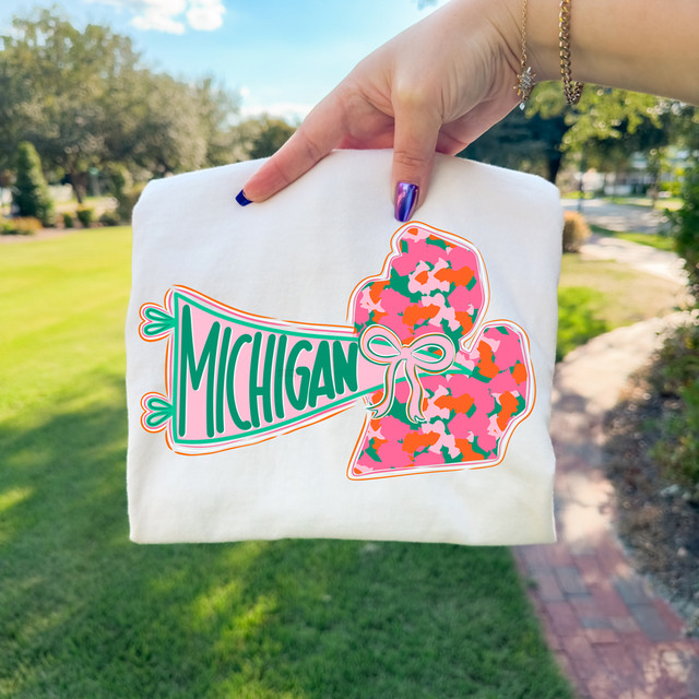 Michigan State Pride Bow DTF Heat Transfer