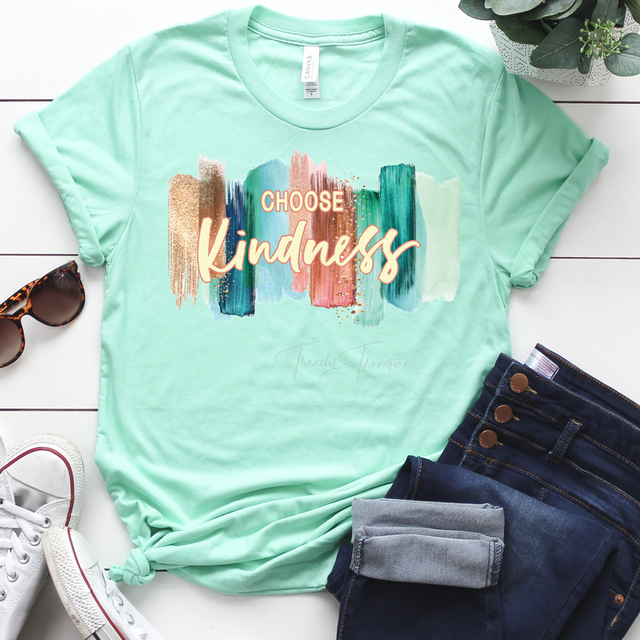 Choose Kindness Brushstrokes ADULT Screen Print Heat Transfer