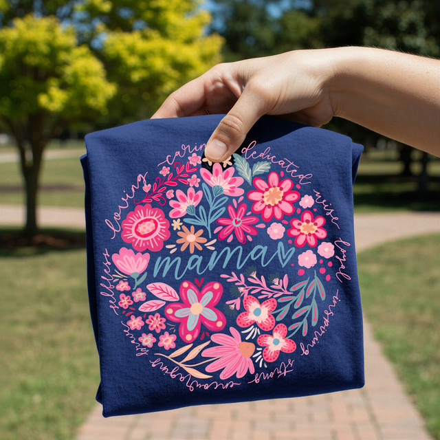 Mama Floral Circle DTF Heat Transfer