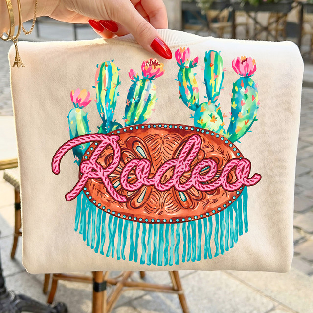 Rodeo Western Cactus DTF Heat Transfer