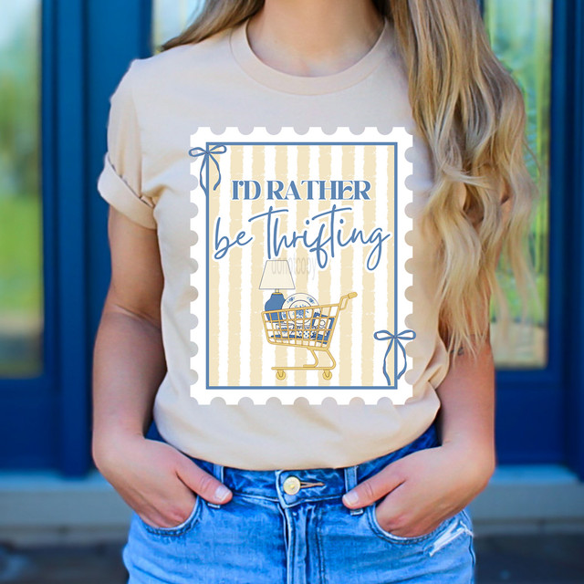 I'd Rather Be Thrifting Stamp DTF Heat Transfer