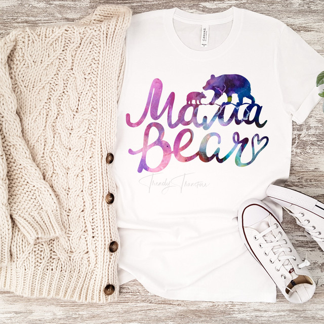 Mama Bear watercolor print Sublimation Transfer