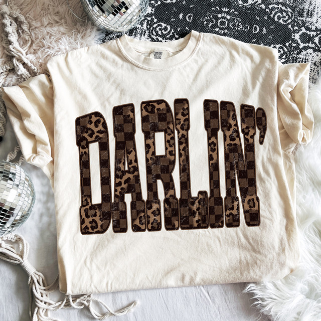 Darlin' Checkered Leopard DTF Heat Transfer