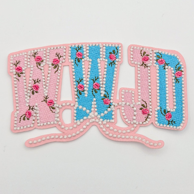 WWJD Floral Embroidered Glitter Hat Patch