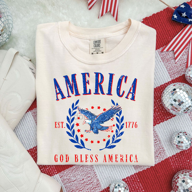 America God Bless DTF Heat Transfer