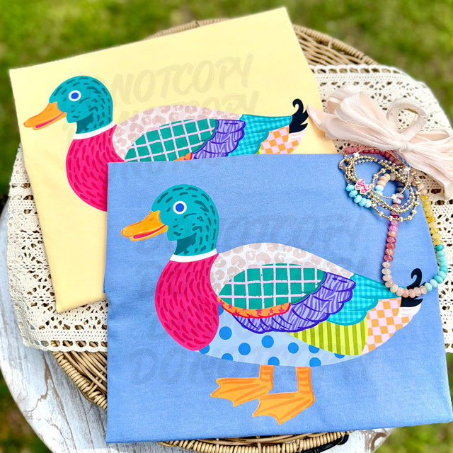 Patchwork Duck DTF Heat Transfer