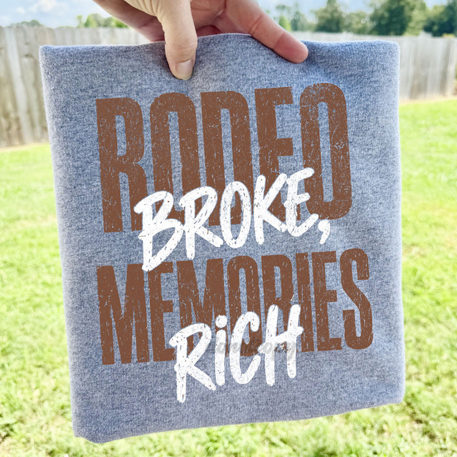 Rodeo Broke Memories Rich BROWN/WHITE DTF Heat Transfer