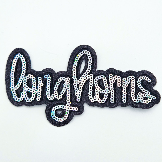 Longhorns Sequin Glitter Hat Patch – 5" Wide