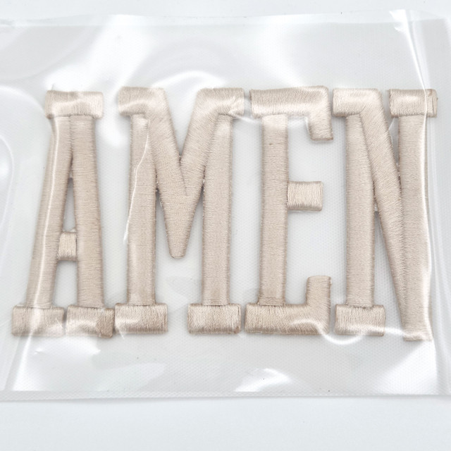 AMEN Puff Embroidered Hat Patch – 5" x 3"