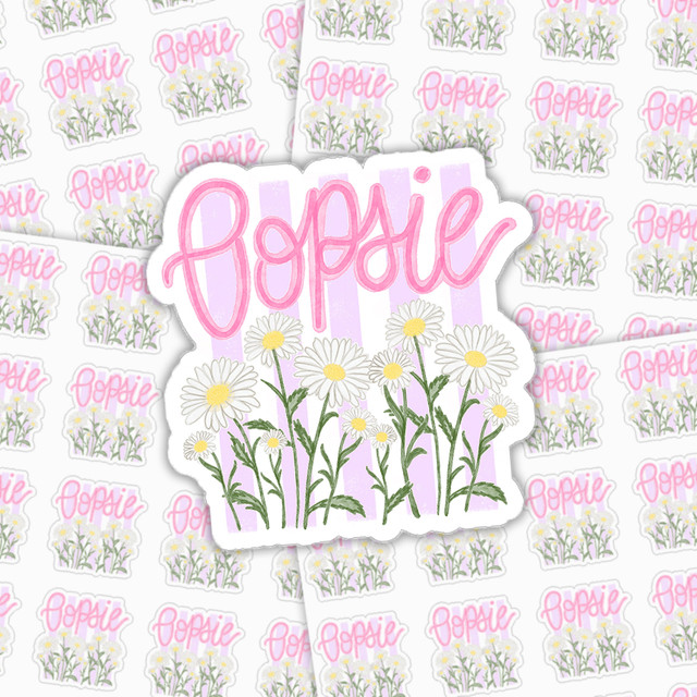 Oopsie Daisy Vinyl Sticker Sheet – Waterproof & Weatherproof
