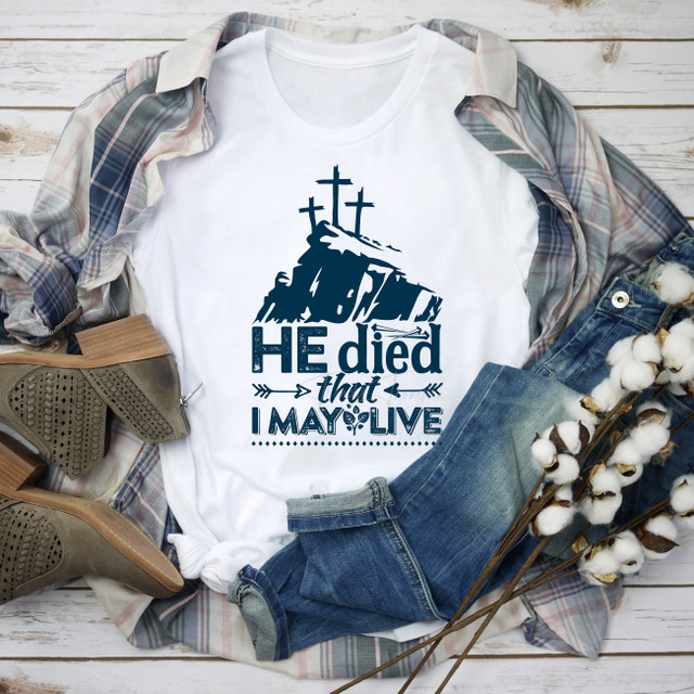 Easter He died that I may Live Sublimation Transfer