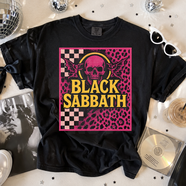 Retro Band Tees - Knockout Black DTF Heat Transfer