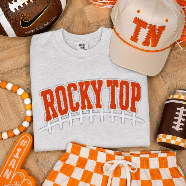 Rocky Top Football Laces Embroidered Chenille Patch
