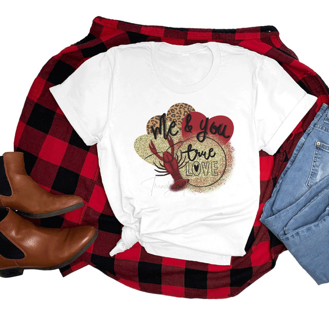 You and me true love Crawdad NOLA Mardi Gras Valentines Sublimation Transfer