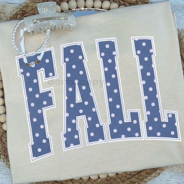 Fall Polka Dot BLUE DTF Heat Transfer
