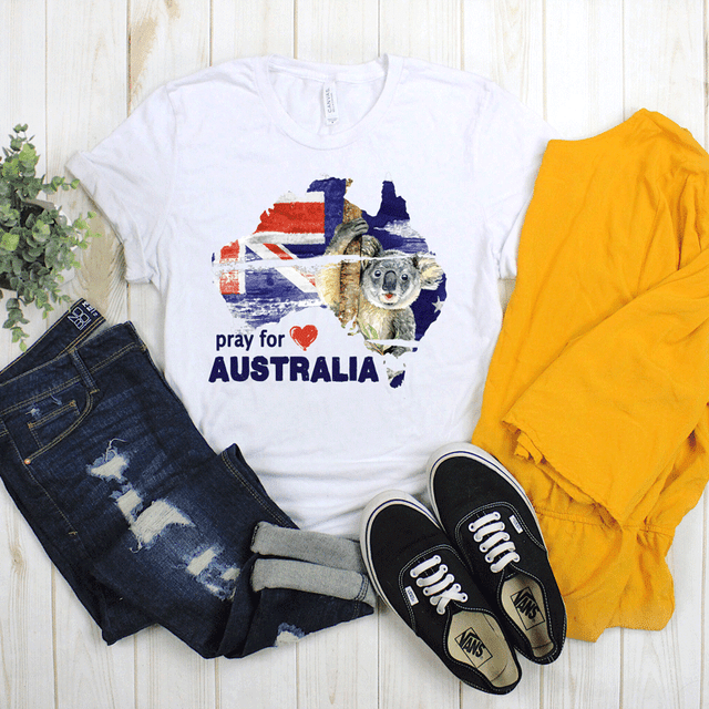 Koala Pray for Australia Sublimation Transfer