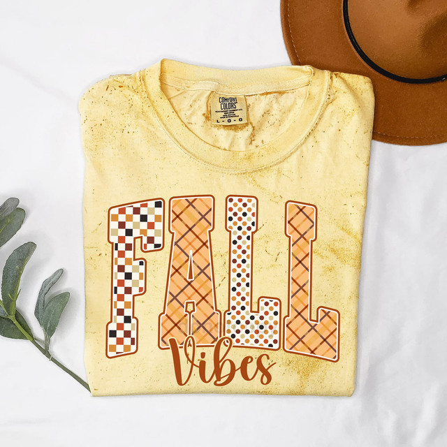 Patterned Fall Vibes DTF Heat Transfer