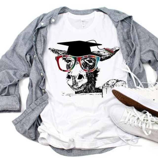 Smart Donkey With Graduation Cap Sublimation Transfer