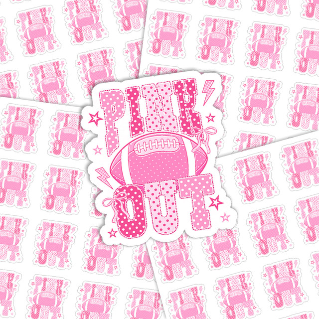 Pink Out Football Sticker Sheet