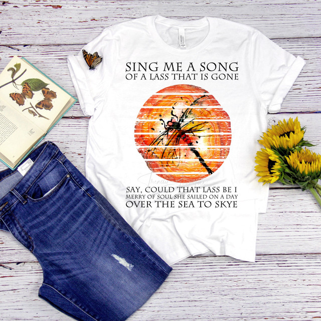 Outlander TV show Sing me a song lyrics dragonfly in amber fan art Sublimation Transfer