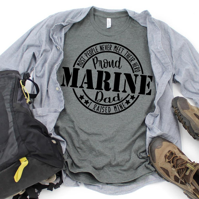 Proud Marine Dad Military Screen Print Heat Transfer