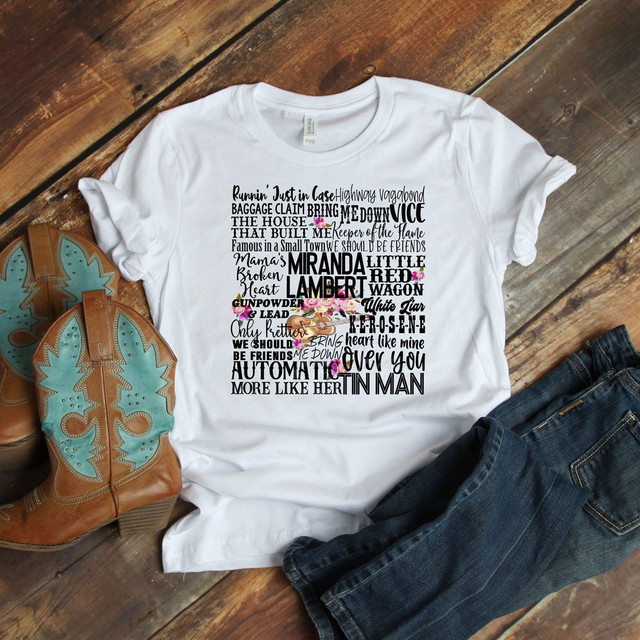 Miranda Lambert Word Art Sublimation Transfer