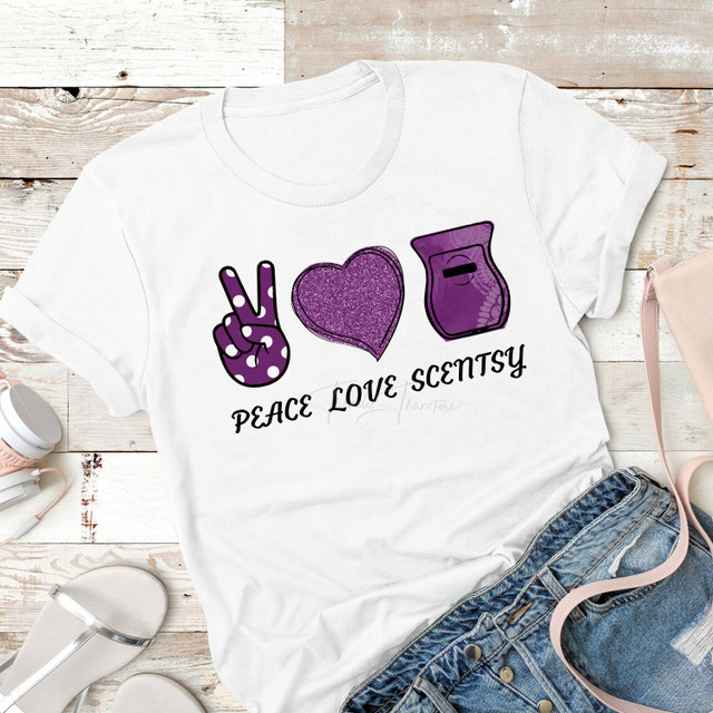 Peace Love Scentsy heart glitter Sublimation Transfer