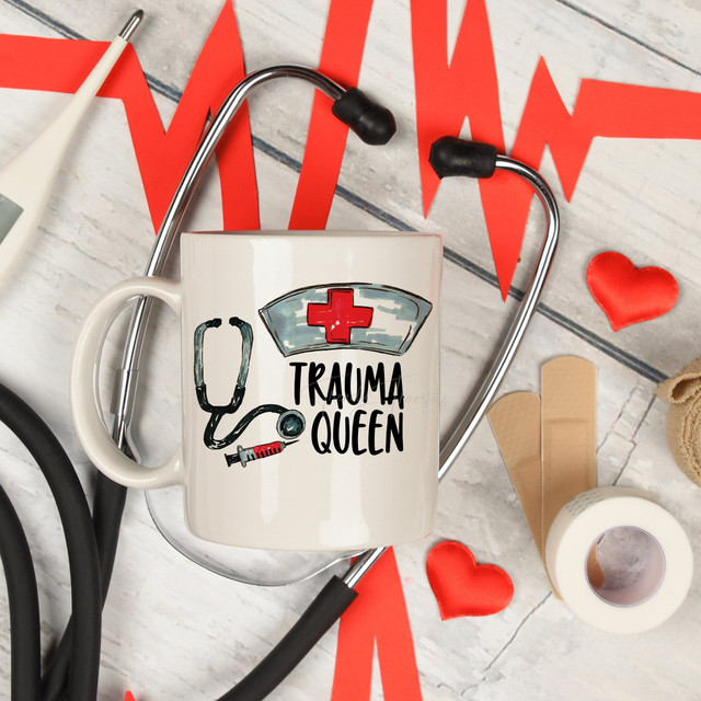 Trauma Queen nursing watercolor Medical field Sublimation Transfer