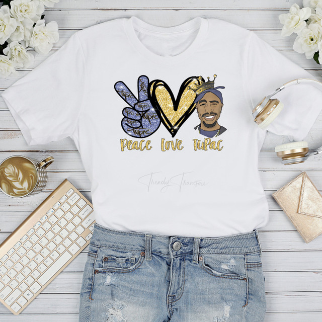 Peace Love Tupac Fan Art Sublimation Transfer