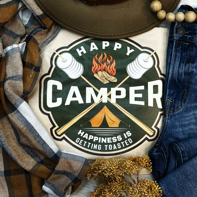 Happy Camper Screen Print Heat Transfer