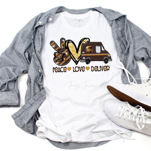 Peace Love Deliver UPS Sublimation Transfer