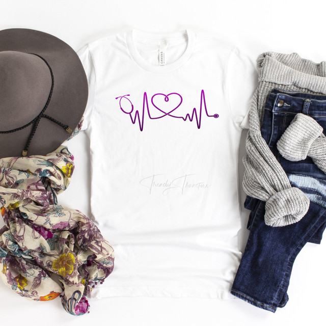 Nurse stethoscope heartbeat Sublimation Transfer