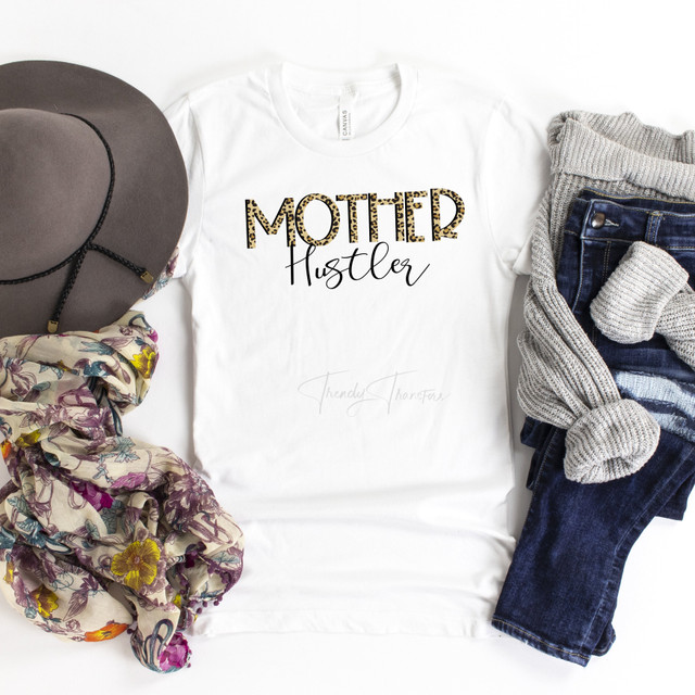 Mother Hustler Leopard Word art Sublimation Transfer