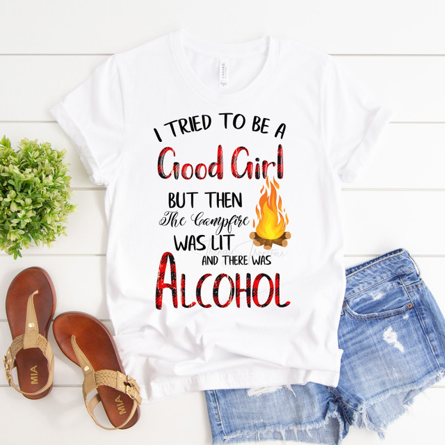 I tried to be a good girl but then the campfire was lit and there was alcohol sublimation heat press transfer
