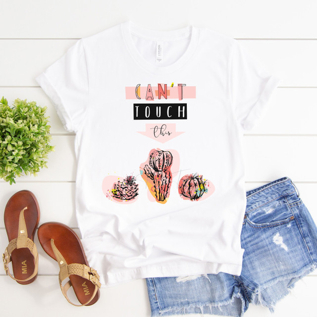 Can't touch this Cactus Pink Word art Sublimation Transfer