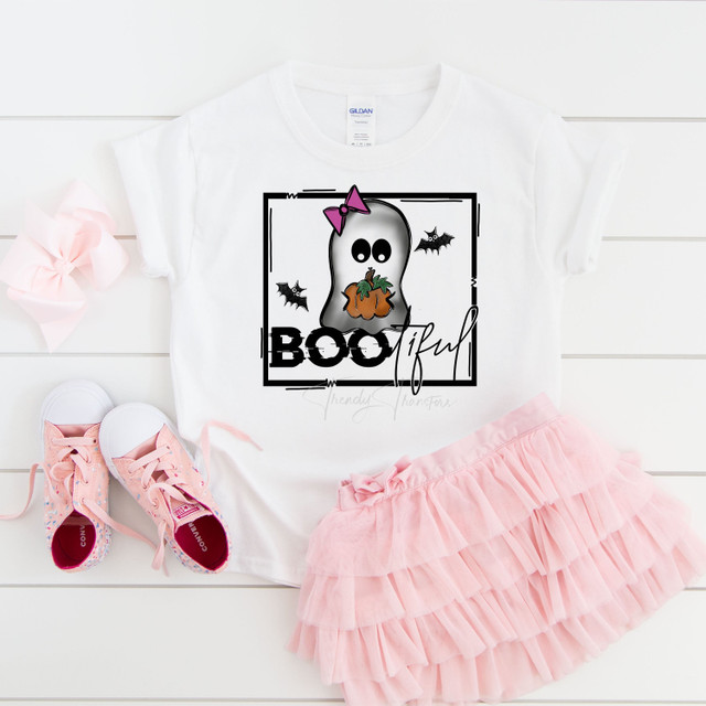 Bootiful cute ghost halloween kids youth Sublimation Transfer