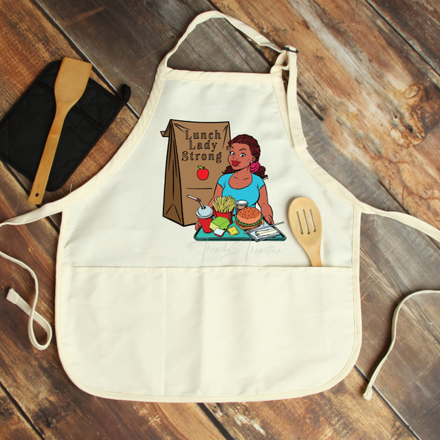 Lunch Lady Strong African American Sublimation Transfer