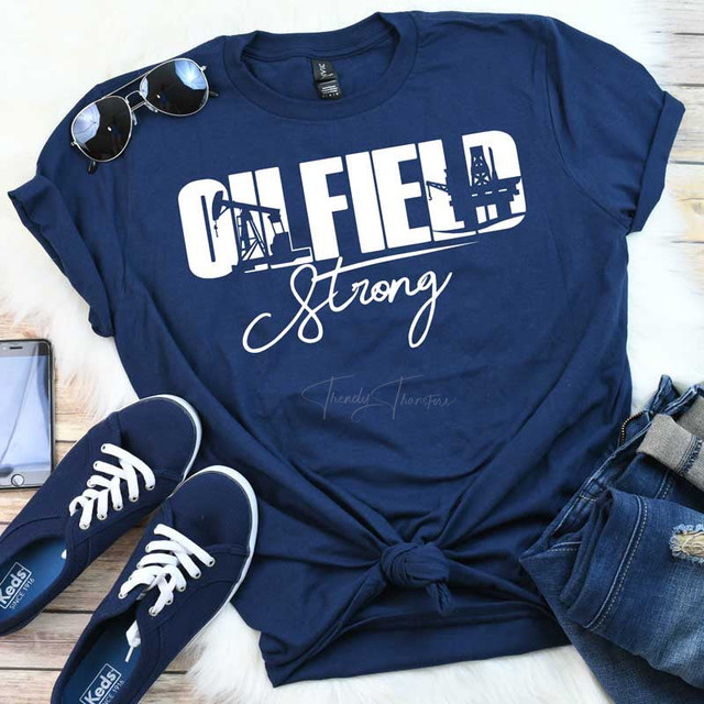 Oilfield Strong WHITE Screen Print Heat Transfer