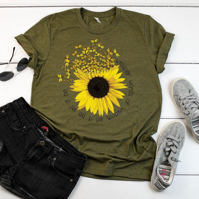 Whisper Words Of Wisdom Sunflower Screen Print Heat Transfer