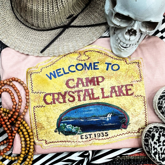 Welcome To Camp Crystal Lake "Light Colors Only" Screen Print Transfer