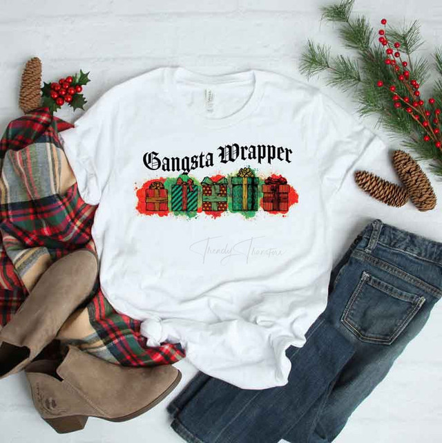 Gangsta Wrapper Red and Green Sublimation Transfer