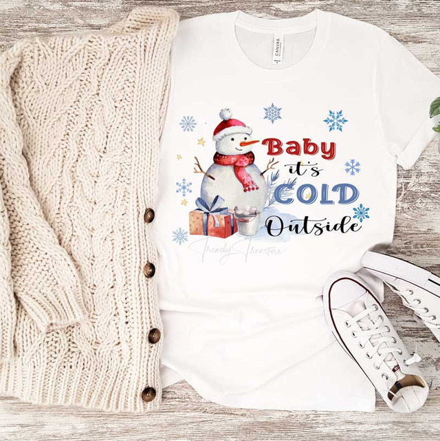 Baby It's Cold Outside Snowman Sublimation Transfer