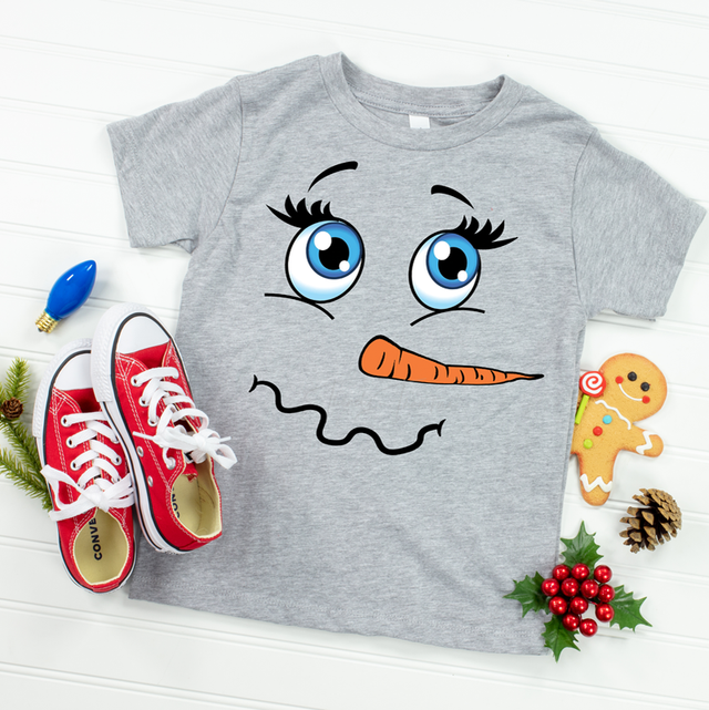 Snowman Face YOUTH Screen Print Heat Transfer