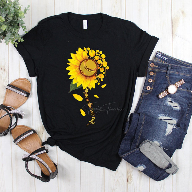 Softball Sunflower You Are My Sunshine Screen Print Heat Transfer